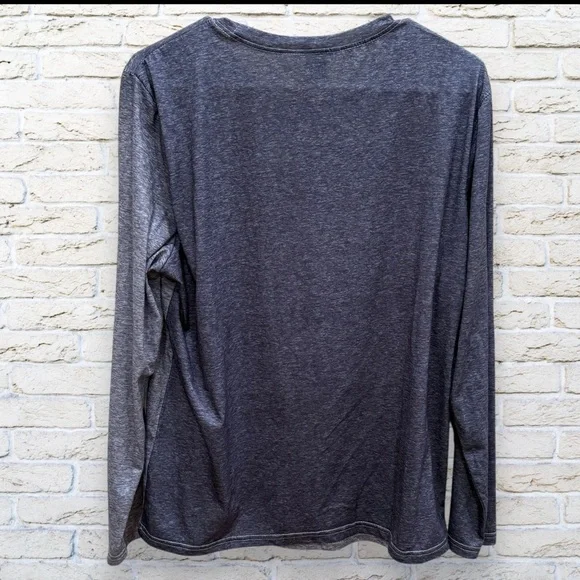 Grayish Blue Long Sleeve Dandelion Print Top Size XL 12 - Picture 2 of 3